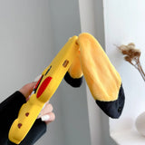 Kawaii 3D Plush Ears Cute Cartoon Pikachu Soft Silicone Phone Case For iPhone 16 15 14 13 12 Pro Max Shockproof Protective Cover