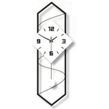 Swing Quartz Silent Wall Clock Metal Modern Wall Clock Large Pendulum Wall Clock Home Decor Clock with Hook
