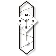 Swing Quartz Silent Wall Clock Metal Modern Wall Clock Large Pendulum Wall Clock Home Decor Clock with Hook