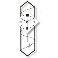Swing Quartz Silent Wall Clock Metal Modern Wall Clock Large Pendulum Wall Clock Home Decor Clock with Hook