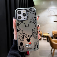 Mickey Mouse Plating Phone Case for IPhone 17 16 15 14 13 12 11 Pro Max Plus 17 Air 16E X XR XS Max Hard Shockproof Bumper Cover
