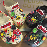 Marvel The Avengers Kids Sandals Black Eva Slippers For Boys Home Beach Summer Comfortable Anime Hole Design Children'S Shoes