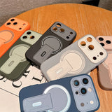 New Magnetic Stand Phone Case For iPhone 17 Air 13 11 12 14 15 16 Pro Max Plus Magsafe Official Wireless Charge Protector Cover