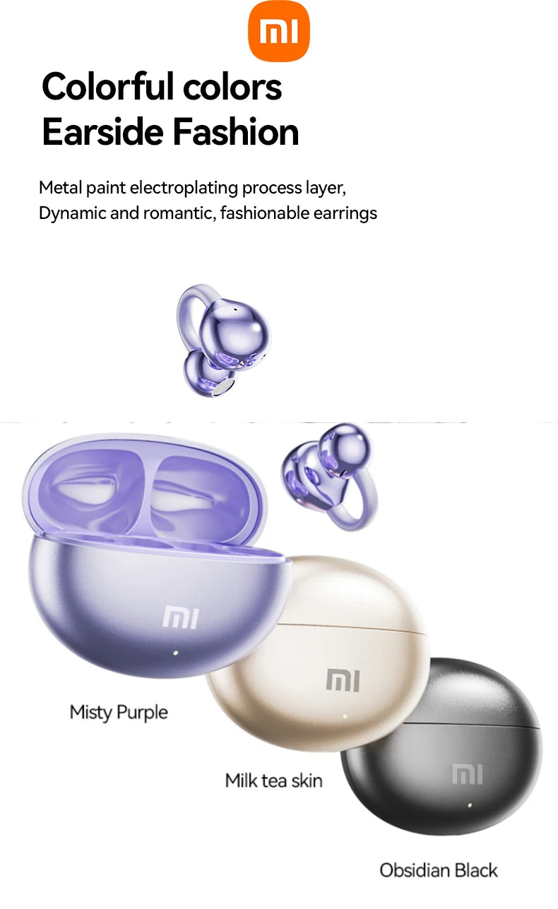 XIAOMI Mijia Wireless Earphone Open Ear M91 Ear Clip ENC Headset Bluetooth 5.4 HD Call Touch Control Headphone for Android iOS