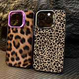 Leopard Print Pattern Electroplate Silver IMD Phone Case For iPhone 16 15 Pro Max 16E 7 8 Plus 14 13 12 11 Pro X XS XR SE2 Cover