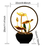 Tabletop Water Fountain USB Powered Tabletop Fountain with LED Ring Lights Decor Flowing Water Ornaments for Home Office