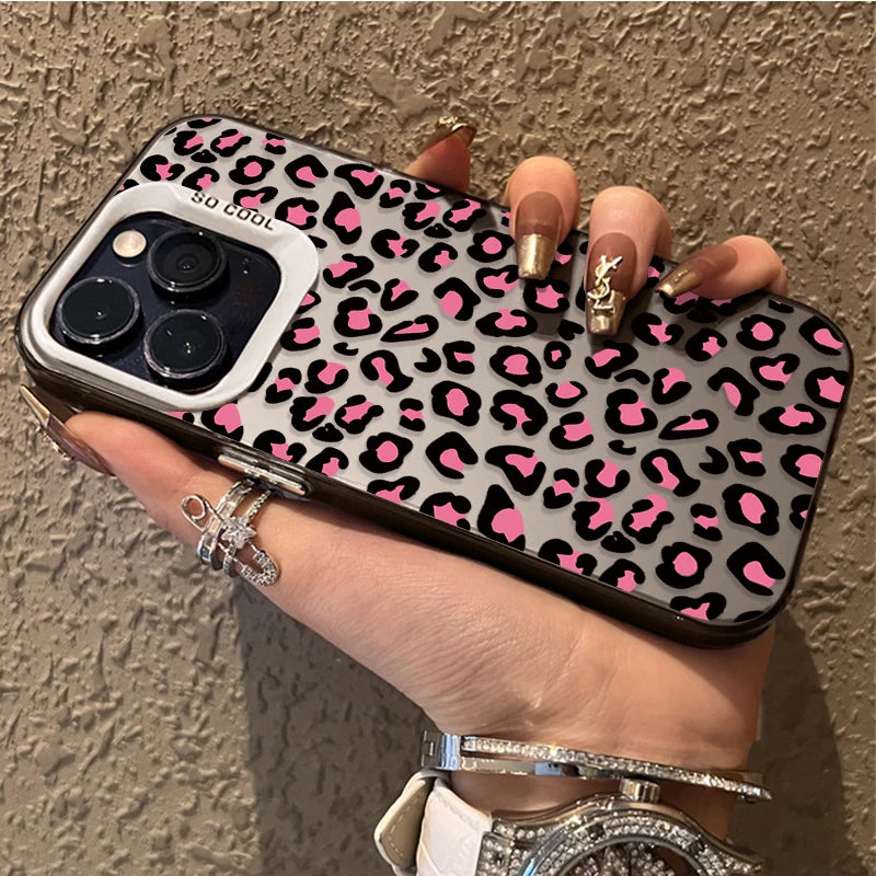 Fashion Aesthetic Leopard Print Phone Case for IPhone 17 16 15 14 13 12 11 Pro Max Plus 17 Air 16E X XR XS Max Shockproof Cover
