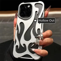 Fashion Matte 3D Hollowed Flame Phone Case For iphone 17 Air 16 Pro Max 15 Plus 14 13 12 11 Electroplated Soft Back Cover capa