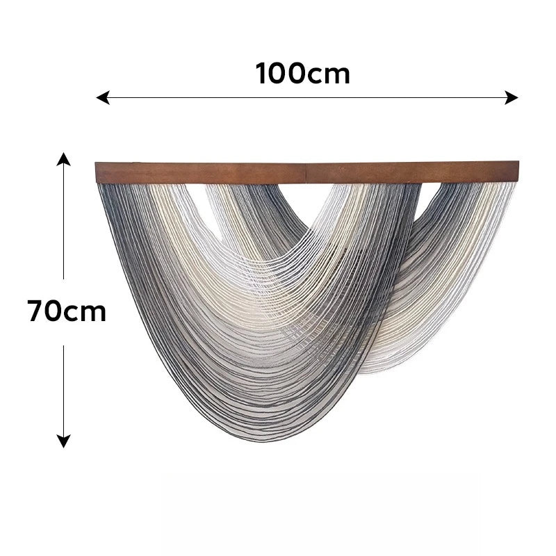 1pcs Wooden Arc-shaped Decorative Tapestries,  Home Living Room Wall Hangings, Hand-woven Decorative Tapestries