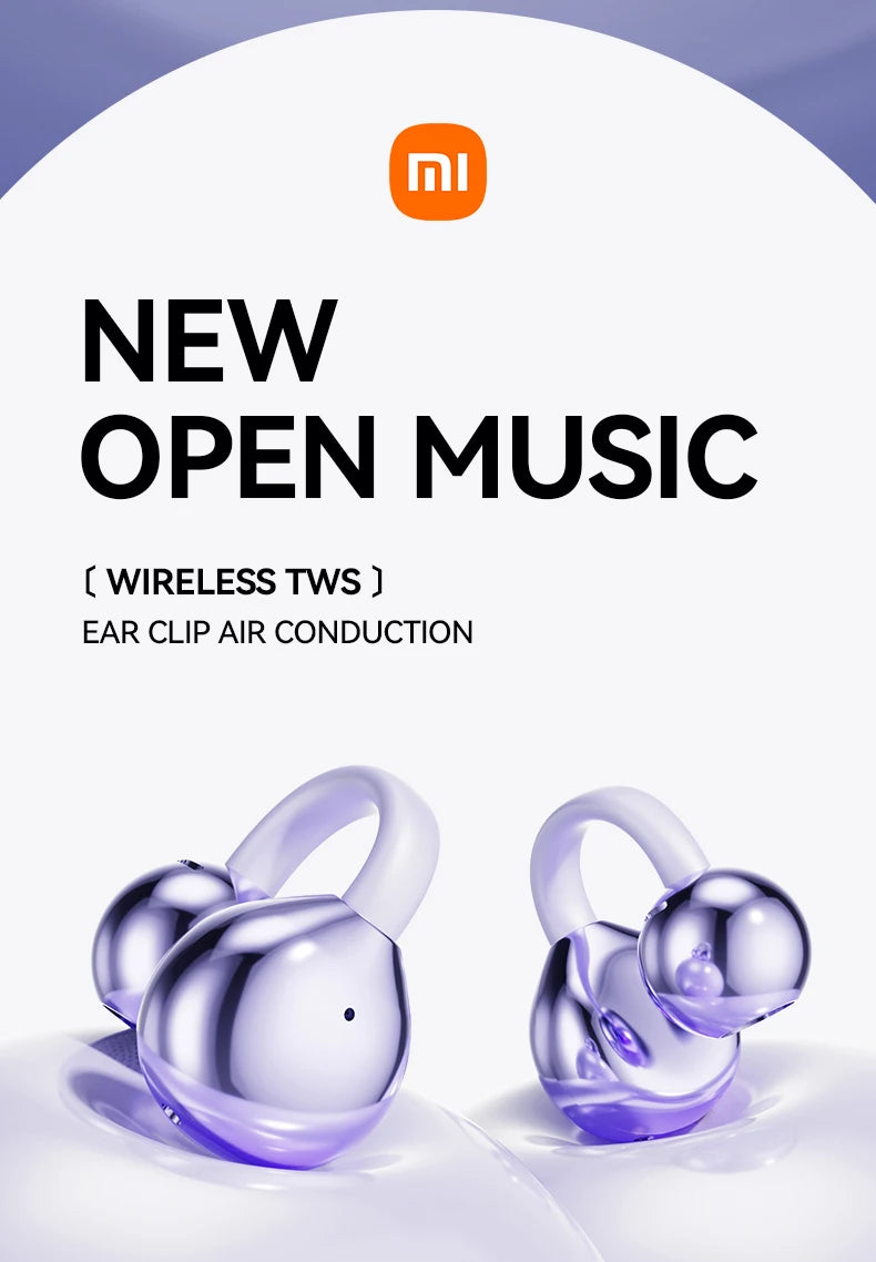 XIAOMI Mijia Wireless Earphone Open Ear M91 Ear Clip ENC Headset Bluetooth 5.4 HD Call Touch Control Headphone for Android iOS