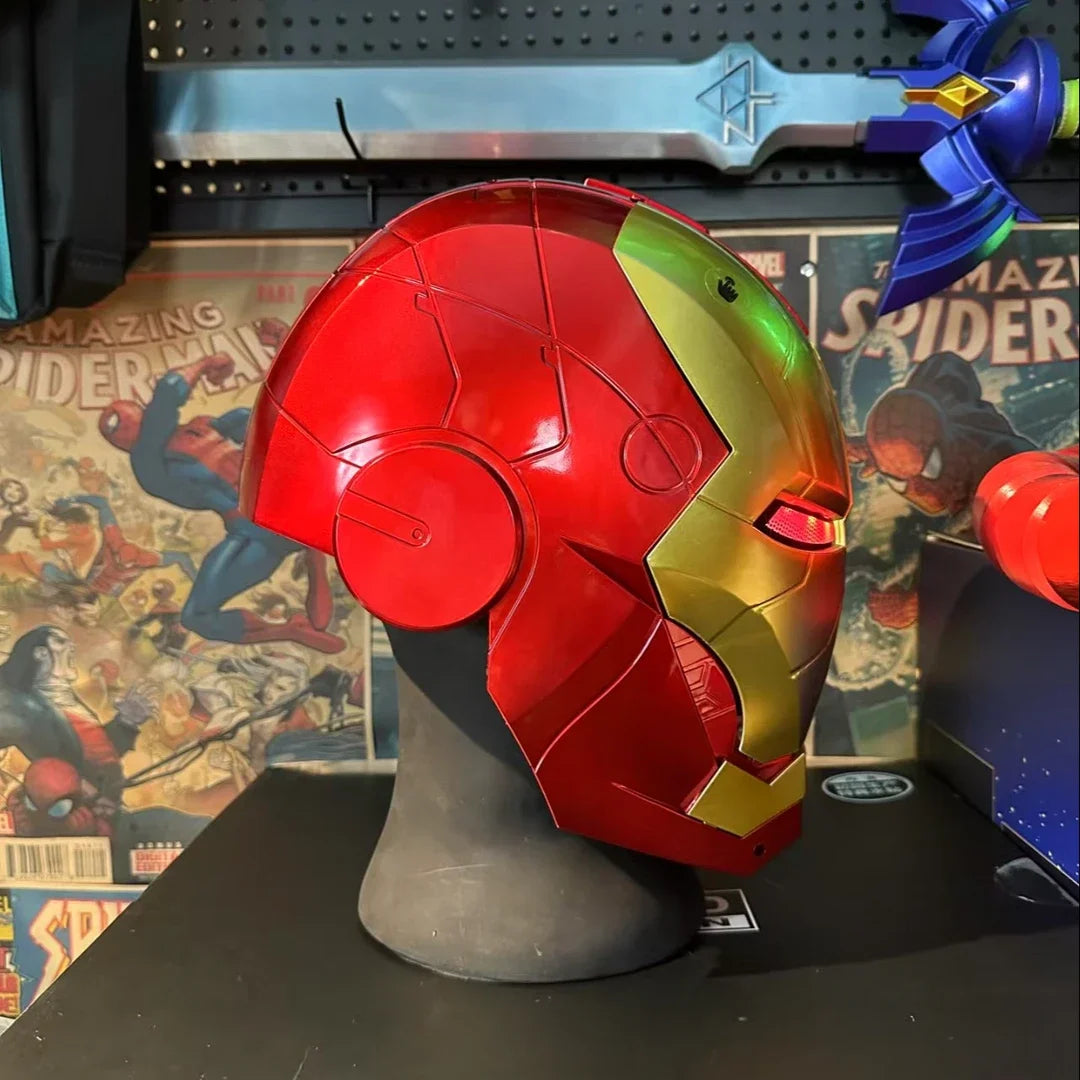 2025 New Iron Man Helmet Mk5 Jarvis Helmet Luminous Manual Opening And Closing Wearable Cool Children'S Cosplay Mask Toy Gift