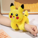 Pikachu Snap Bracelets Clap Soft Stuffed Doll Toys Anime Kawaii Boys Girls Wristband Creative Rotating Tail Clap Circle Kids Toy