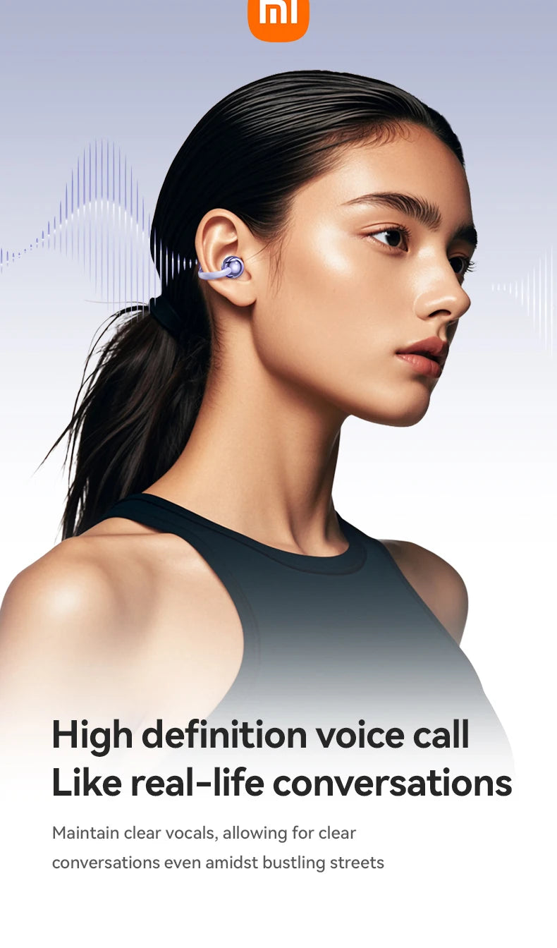 XIAOMI Mijia Wireless Earphone Open Ear M91 Ear Clip ENC Headset Bluetooth 5.4 HD Call Touch Control Headphone for Android iOS