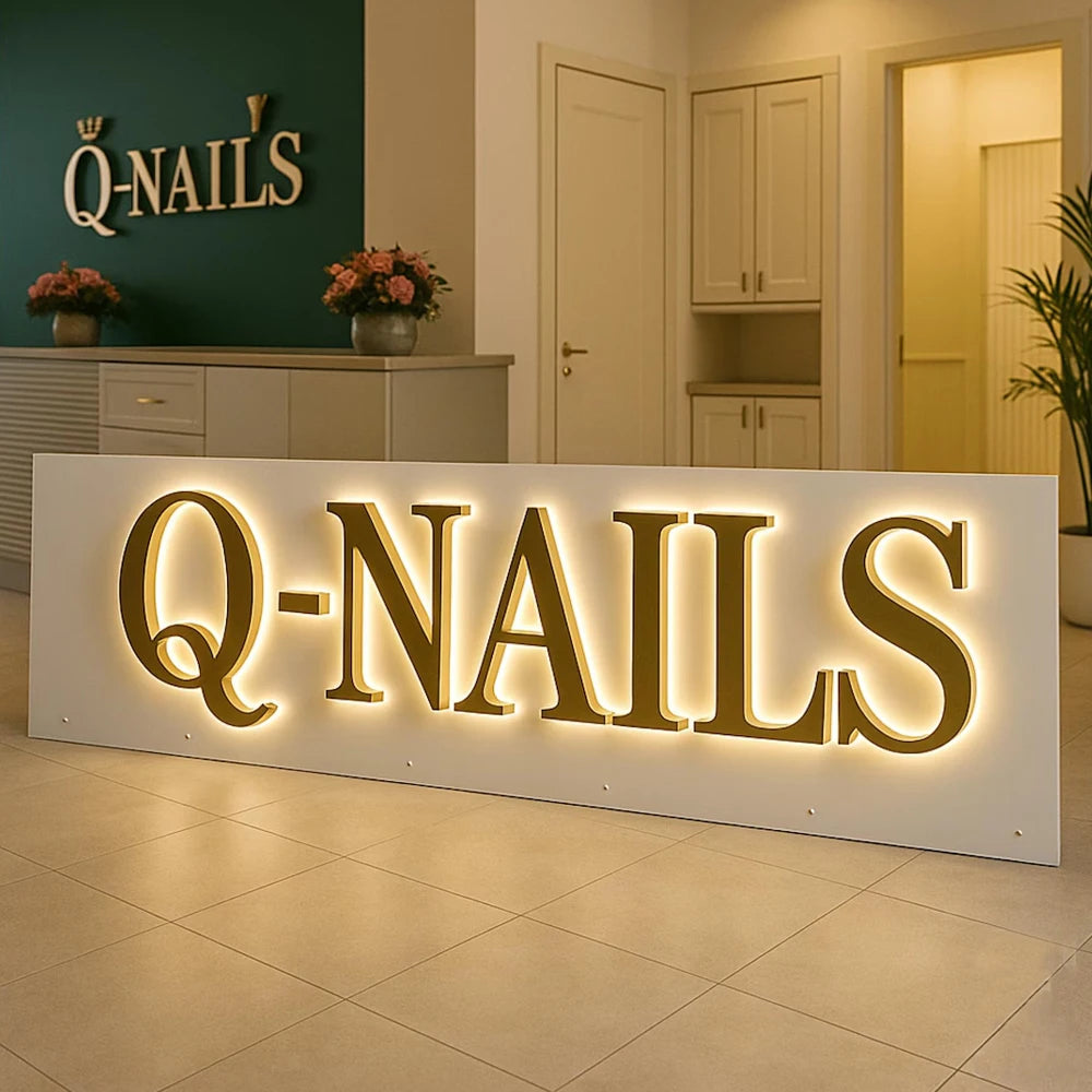 Custom Metal Backlit Sign Business Laser cut Metal Sign 3D Logo Personalize Sign for shop Salon Hotel Indoor/Outdoor Decor Signs
