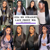 Pre-Plucked 13x4 Lace Front Wig – 100% Human Hair, Straight, 150% Density