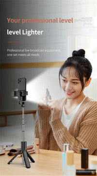 FANGTUOSI Selfie Stick Tripod Extendable Wireless Bluetooth Remote Portable Smartphone Tripod Stand Mount For iOS Android Phone