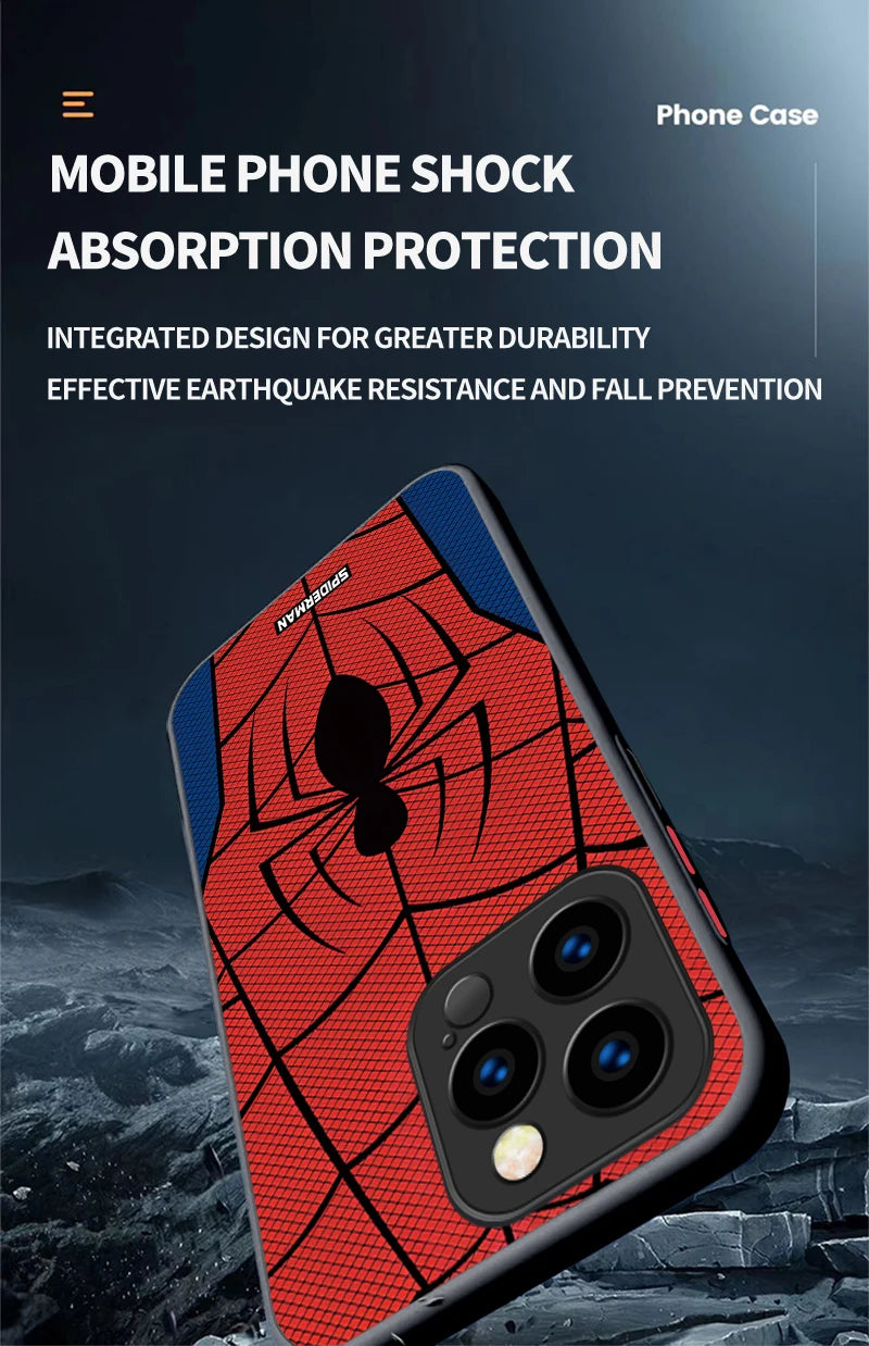 Spider Man Creative Shockproof Phone Case for IPhone 17 Air 15 16E 16 Plus 14 13 12 11 Pro Max XR X XS Max SE 2020 Bumper Cover