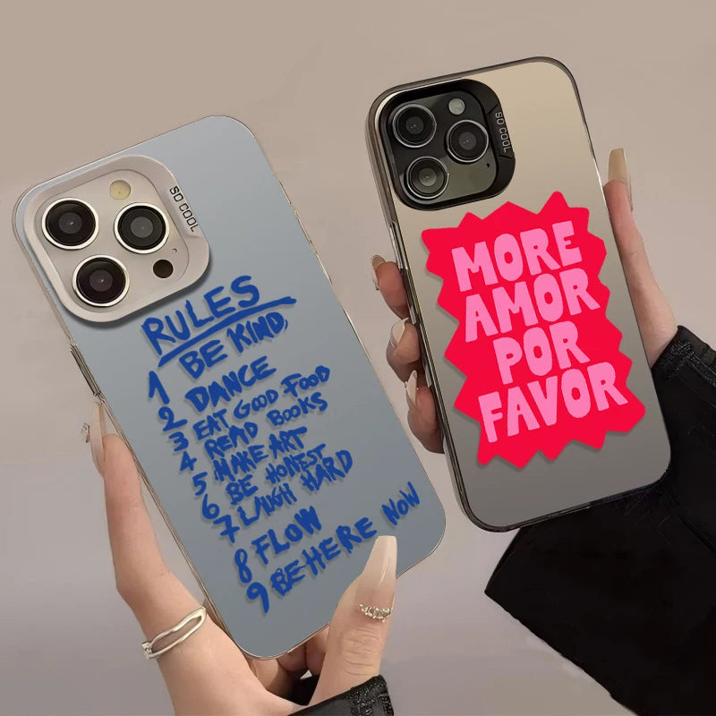 Colorful More Amor Por Favor Case for IPhone 17 16 15 14 13 12 11 Pro Max Plus 17 Air 16E X XR XS Max Shockproof Bumper Cover