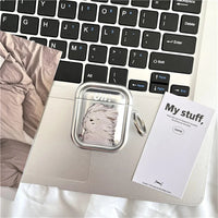 Lovely Oil Painting Puppy Mirror Earphone Case For Airpods 3 Pro 2 1 Shockproof Charging Cover For Airpods 4 Cartoon Soft Shell