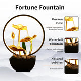 Tabletop Water Fountain USB Powered Tabletop Fountain with LED Ring Lights Decor Flowing Water Ornaments for Home Office