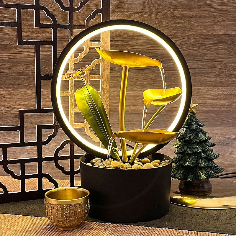 Flowing Water Fountain Decoration Wheel Zhaocai Indoor Creative Home Living Room Circulating Water Housewarming and Opening Gift