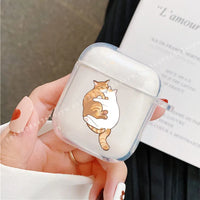 For AirPods 4 2024 Cartoon Funny Cat Cartoon Earphone Cover for Apple Airpod Pro2 Pro 1 2 3 4th Animal Transparet Cover Fundas