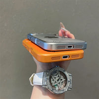 Anime Cartoon Ghost Gengar Laser Leather Texture Phone Case for iPhone 17 Air 16 15 14 13 Pro Max Shockproof Protective Cover