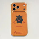 Anime Cartoon Ghost Gengar Laser Leather Texture Phone Case for iPhone 17 Air 16 15 14 13 Pro Max Shockproof Protective Cover