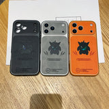 Anime Cartoon Ghost Gengar Laser Leather Texture Phone Case for iPhone 17 Air 16 15 14 13 Pro Max Shockproof Protective Cover