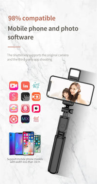 FANGTUOSI Selfie Stick Tripod Extendable Wireless Bluetooth Remote Portable Smartphone Tripod Stand Mount For iOS Android Phone