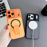 Skin-Feel Magnetic Phone Case for Apple IPhone 17 16 15 14 13 Pro Max with Kickstand Wireless Charging Protective Cover