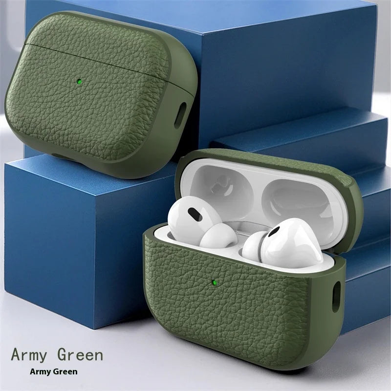 2025 Capa For AirPods Pro 3 Case Soft TPU Leather Design Protective Cover For AirPods 4 3 2 1 Pro 2 Pro2 Pro3 Cases With Lanyard
