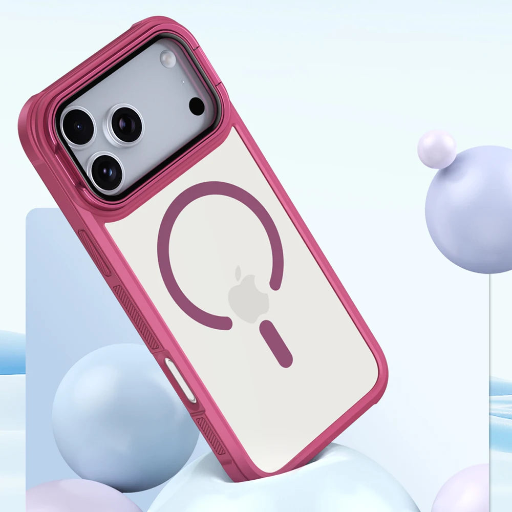 For Magsafe Glass Lens Protection Holder Phone Cases For iPhone 17 16 15 14 13 12 11 Pro Max Plus Air Shockproof Magnetic Cover