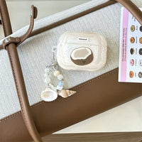 Summer Beach Crystal Coconut Fruit Pattern Airpods Protective Soft Shell Case Suitable For 4/3/2 Gen Pro2 Bluetooth Headphones