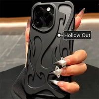 Fashion Matte 3D Hollowed Flame Phone Case For iphone 17 Air 16 Pro Max 15 Plus 14 13 12 11 Electroplated Soft Back Cover capa