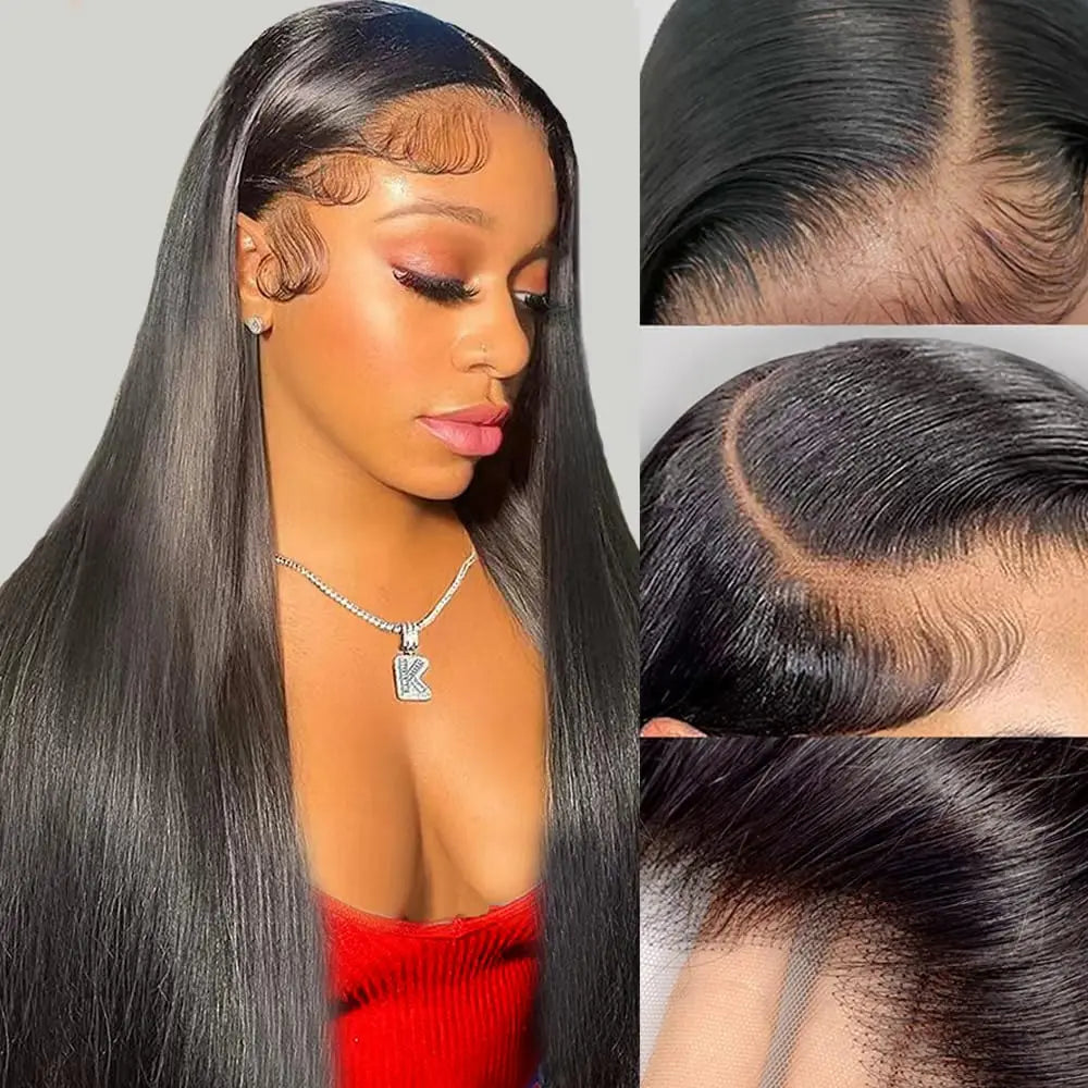 Pre-Plucked 13x4 Lace Front Wig – 100% Human Hair, Straight, 150% Density