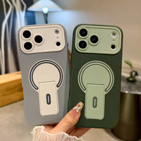 New Magnetic Stand Phone Case For iPhone 17 Air 13 11 12 14 15 16 Pro Max Plus Magsafe Official Wireless Charge Protector Cover