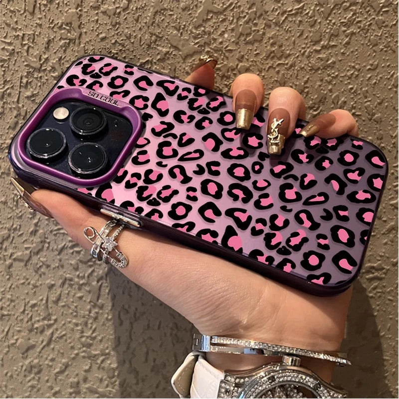 Fashion Aesthetic Leopard Print Phone Case for IPhone 17 16 15 14 13 12 11 Pro Max Plus 17 Air 16E X XR XS Max Shockproof Cover
