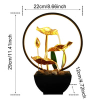 Tabletop Water Fountain USB Powered Tabletop Fountain with LED Ring Lights Decor Flowing Water Ornaments for Home Office