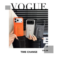 Luxury YC1 Credit Card Slots with Rotating Holder Phone Case for iPhone 17 Air 16 15 14 Plus 13 Pro Max Shockproof Bumper Cover