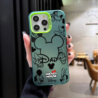 Mickey Mouse Plating Phone Case for IPhone 17 16 15 14 13 12 11 Pro Max Plus 17 Air 16E X XR XS Max Hard Shockproof Bumper Cover