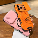 Rotating Flip Full Lens Protection Magnetic Stand Phone Case For iPhone 17 Pro Max 17Pro Air Dual Layer Protection Armor Cover