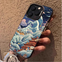 Ukiyo-e Ocean Waves Creative Case for IPhone 17 16 15 14 13 12 11 Pro Max Plus 17 Air 16E X XR XS Max Shockproof Bumper Cover