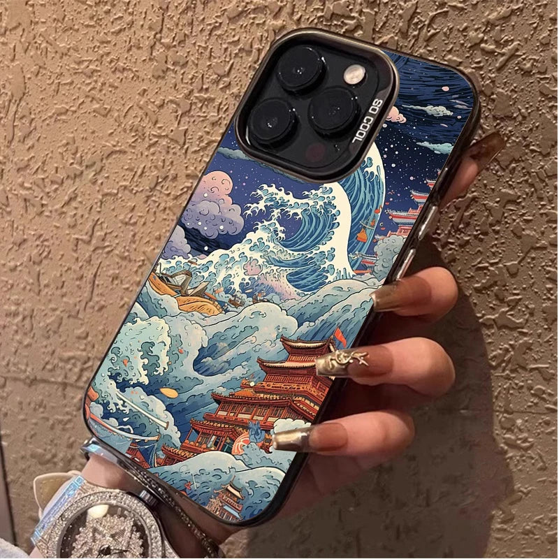 Ukiyo-e Ocean Waves Creative Case for IPhone 17 16 15 14 13 12 11 Pro Max Plus 17 Air 16E X XR XS Max Shockproof Bumper Cover
