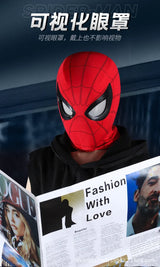 Spiderman Mascara Headgear Cosplay Moving Eyes Electronic Mask Spider Man Remote Control Elastic Toys For Adults Kids Gifts