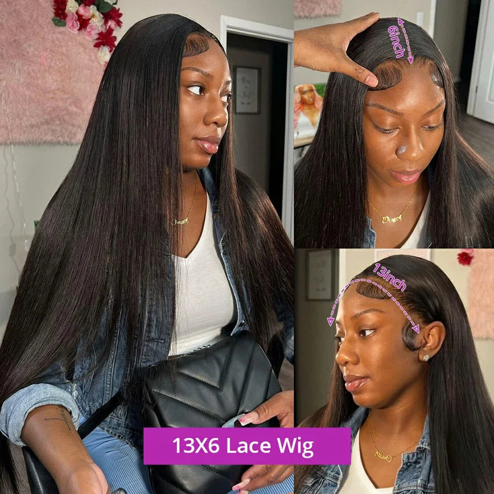 Straight Human Hair Wigs HD 13x4 13x6 Lace Frontal Wig Pre Plucked Brazilian Remy HD Lace Front Wig For Women 180 Density