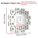 Large Wall Clock Heavy Duty 80 CM / 31.5 IN Crushed Diamond Mirrored Clock Silver / Gold Sparkling Twinkle Bling Home Decor