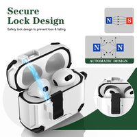 Magnetic Security Lock Earphone Cover for Airpods Pro 2 4 ANC Case Full Body Protection Shockproof Phone Holder Headphone Cover