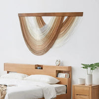 1pcs Wooden Arc-shaped Decorative Tapestries,  Home Living Room Wall Hangings, Hand-woven Decorative Tapestries