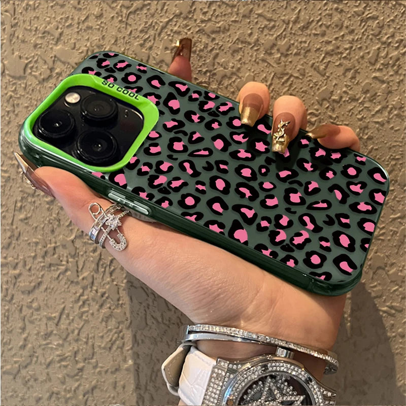 Fashion Aesthetic Leopard Print Phone Case for IPhone 17 16 15 14 13 12 11 Pro Max Plus 17 Air 16E X XR XS Max Shockproof Cover